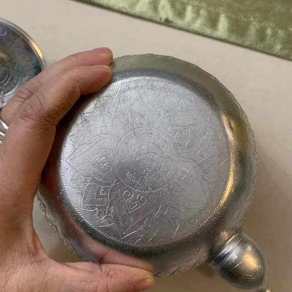 Vintage Thai Design Aluminum Tea Kettle, - Picture 3 of 7